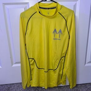 Nike Off White DRI - FIT Yellow Long Sleeve Athletic Shirt